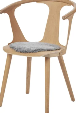 Skind<NATURES Collection Seat Cover, Short-Wool Curly New Zealand Sheepskin, Round Ø34 cm Light