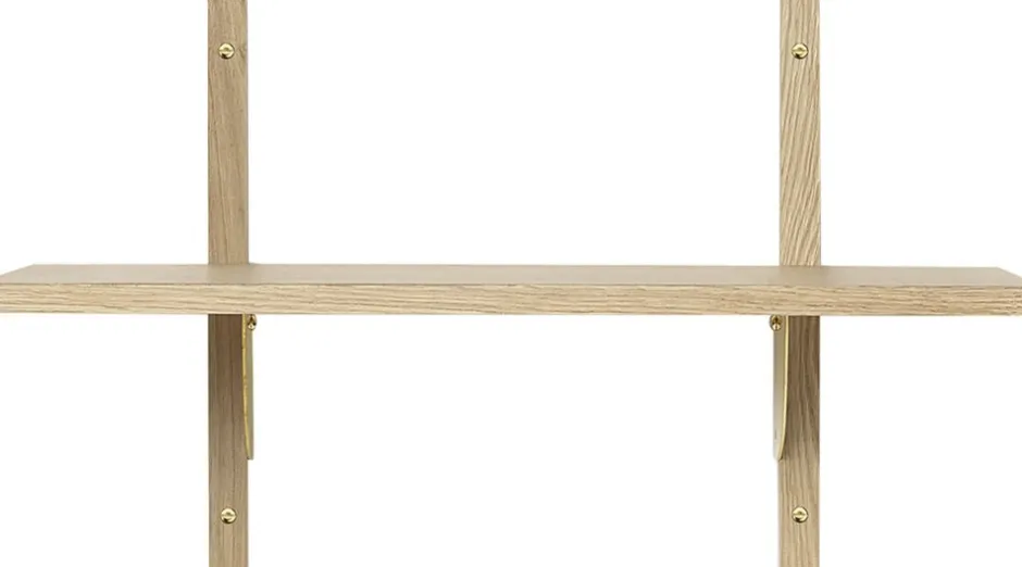 Møbler<Ferm Living Sector Shelf S/N - Oak - Brass