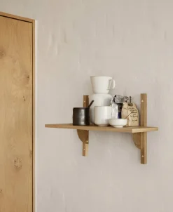 Møbler<Ferm Living Sector Shelf S/N - Oak - Brass