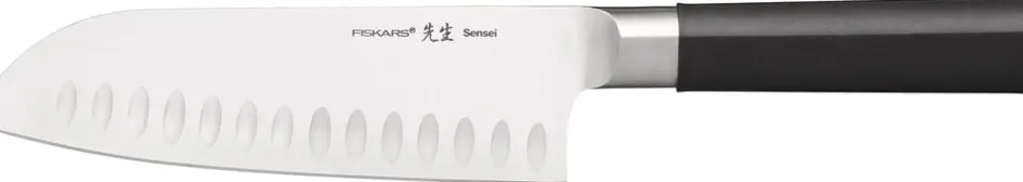 Køkkenknive & Sakse<Fiskars SENSEI SANTOKUKNIV M/LUFTSKÆR 16,5CM