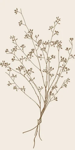 Tilbehør Til Bordet<Ib Laursen Serviet brun blomstersilhuet 16 stk pr pakke
