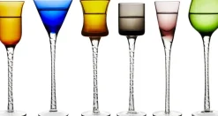 Glas<Lyngby Glas Snapseglas London 18 cm 6 stk. Assorterede