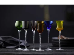 Glas<Lyngby Glas Snapseglas London 18 cm 6 stk. Assorterede