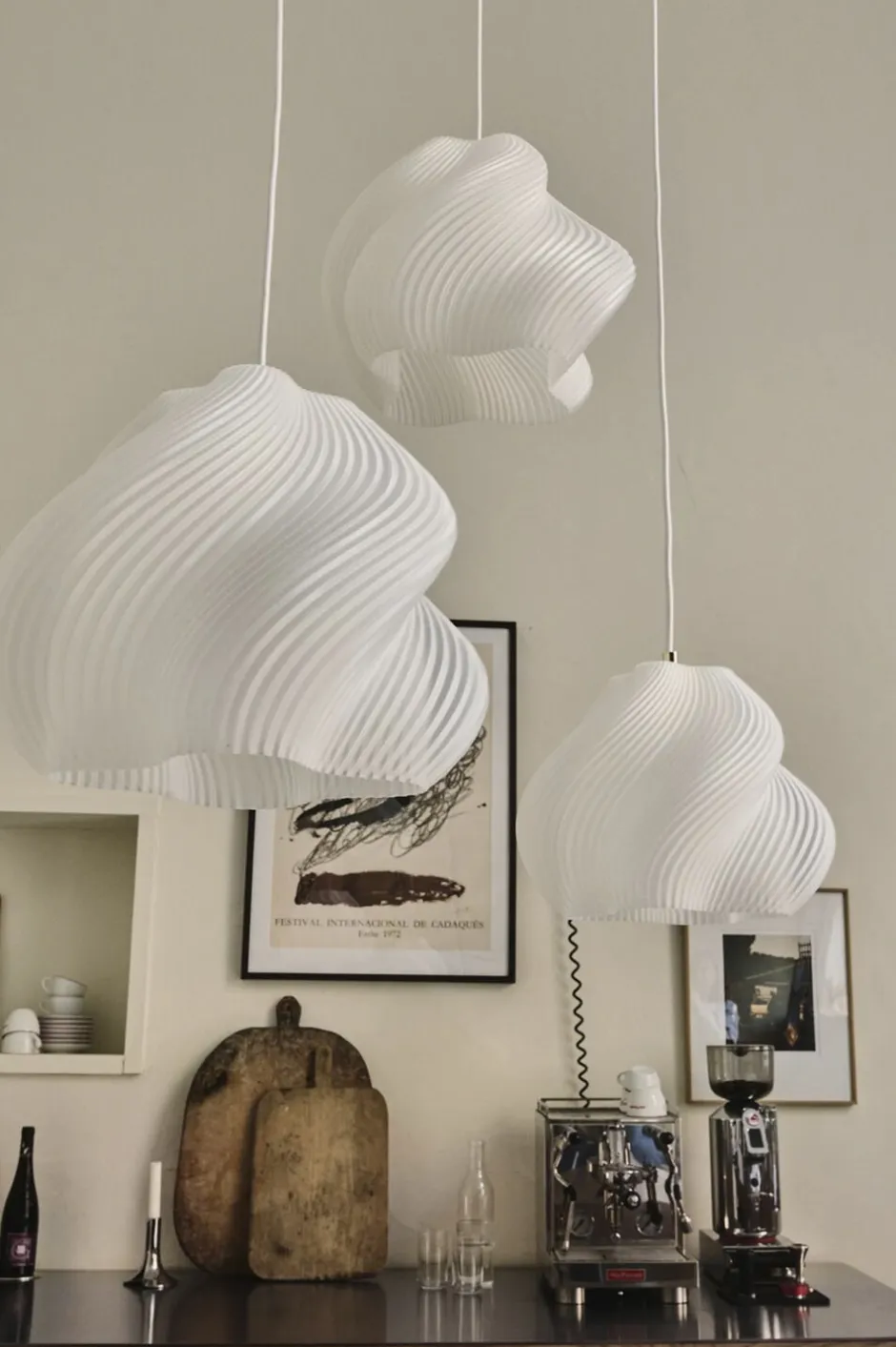 Pendler<Crème Atelier Soft serve pendant White/chrome