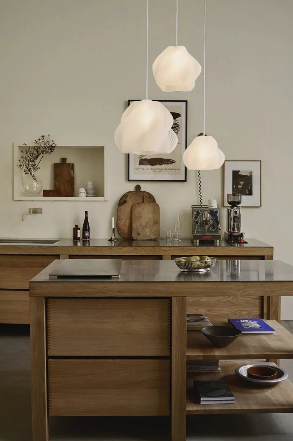 Pendler<Crème Atelier Soft serve pendant White/chrome