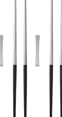 Bestik<Gense Spisepinde-sæt Focus de Luxe 23 cm 6 dele Sort/Mat stål