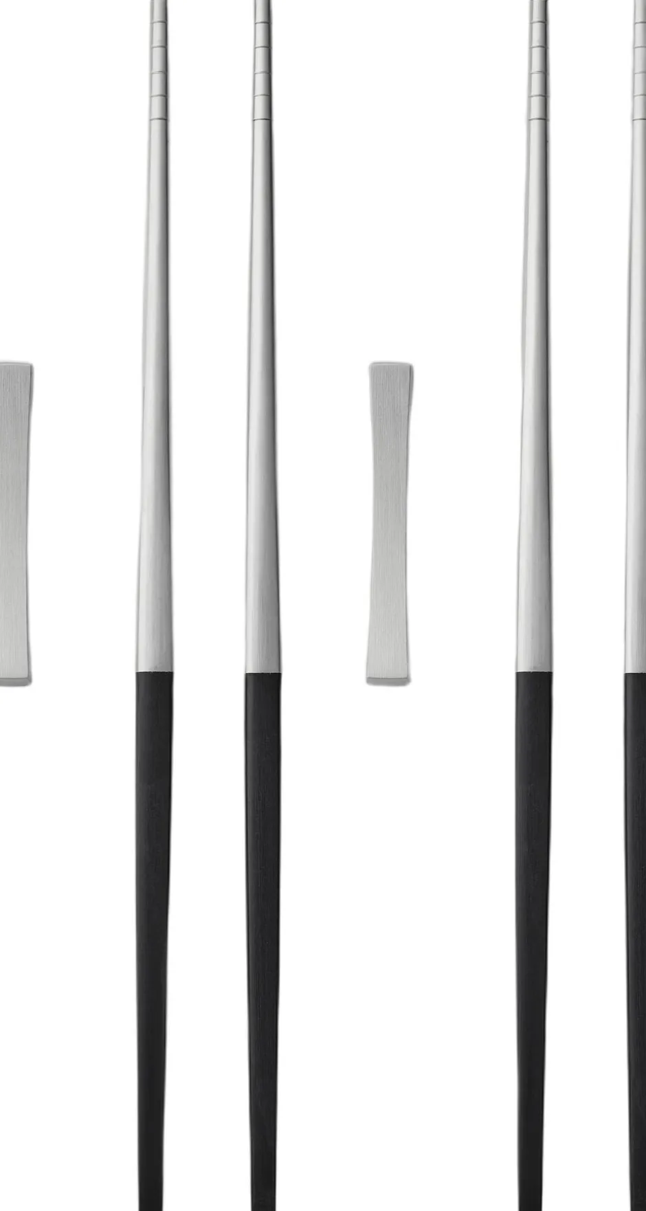 Bestik<Gense Spisepinde-sæt Focus de Luxe 23 cm 6 dele Sort/Mat stål