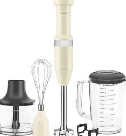 Køkkenmaskiner<KitchenAid Stavblender sæt, 180 Watt Creme