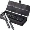 Bestik<Gense Steakbestik/grillbestik Old Farmer black 4 dele Sort/Stål