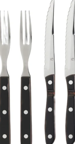 Bestik<Gense Steakbestik/grillbestik Old farmer classic 4 dele Træ/Stål