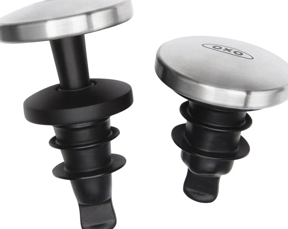 Bar & Vin<OXO SteeL Selvlukkende Vinprop, x2