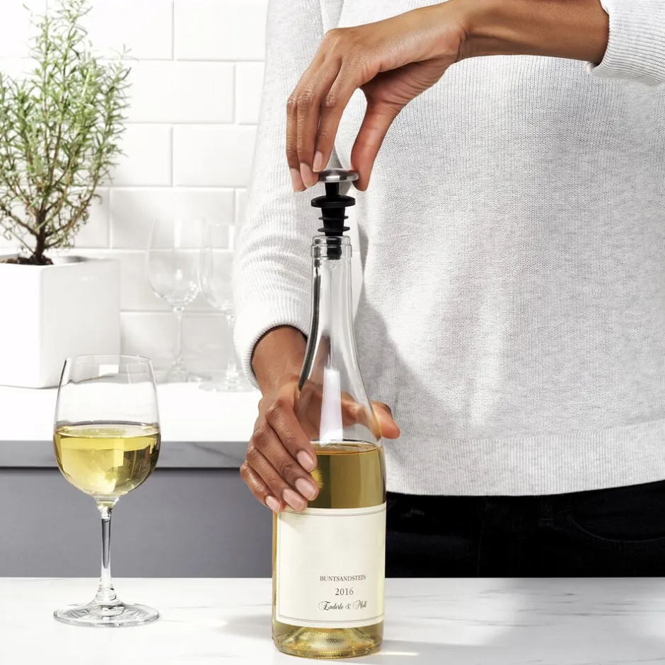 Bar & Vin<OXO SteeL Selvlukkende Vinprop, x2