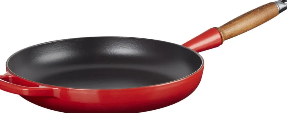 Gryder & Pander<Le Creuset Stegepande m/træht 28cm Cerise