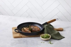 Gryder & Pander<Le Creuset Stegepande m/træht 28cm Matte Black