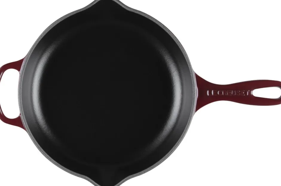Gryder & Pander<Le Creuset Stegepande støbejern 23cm Garnet