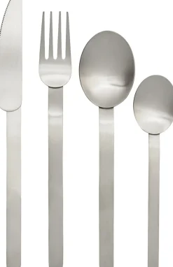 Bestik<Ferm Living Stelo Cutlery - Set of 4 - Brushed Stainless Steel