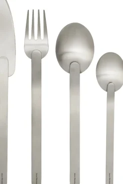 Bestik<Ferm Living Stelo Cutlery - Set of 4 - Brushed Stainless Steel