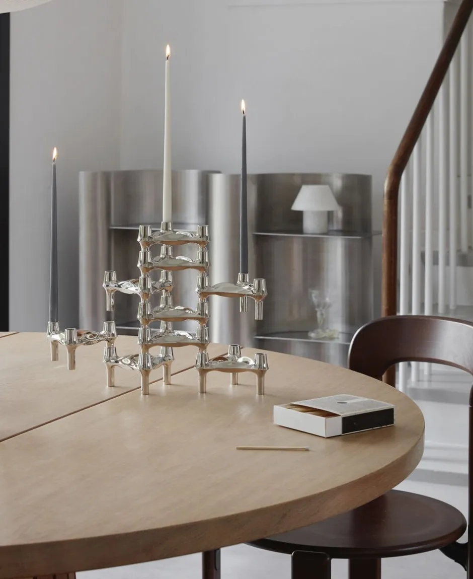 Lys & Lysestager<STOFF Nagel ® BMF stage krom