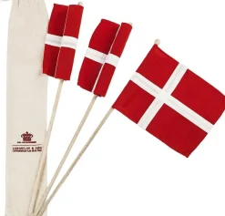Figurer & Skulpturer<Langkilde & Søn Stofflag på pind 3 stk hurraflag