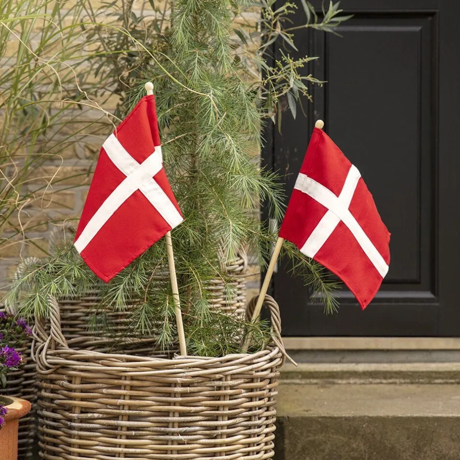 Figurer & Skulpturer<Langkilde & Søn Stofflag på pind 3 stk hurraflag