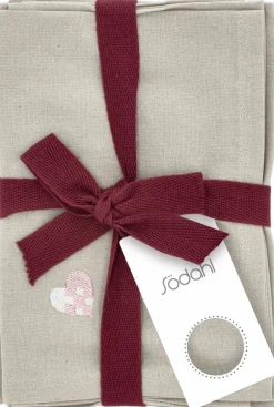Tekstiler Til Borddækning|Juleservietter<Södahl Stofservietter Christmas Hearts Embroidery 4 stk. Rose