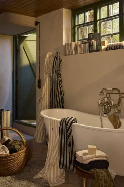 Håndklæder<Lexington Striped Terry Towel Lt beige/off white