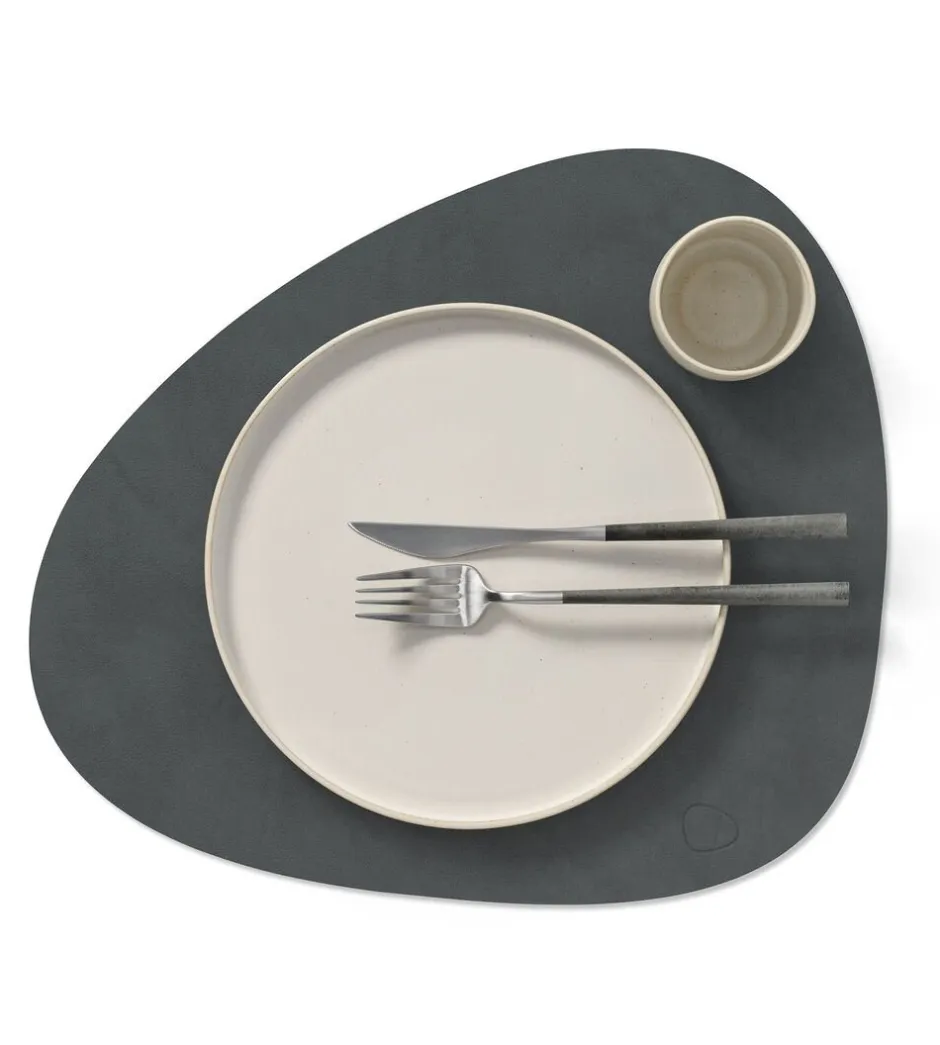 Tekstiler Til Borddækning<LIND DNA TABLE MAT CURVE L (37x44cm) NUPO anthracite