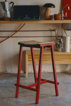 Møbler<Hay Taburete 8 Bar stool Low Signal red