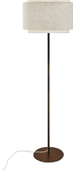 Gulvlamper<DFTP TAKAI FLOOR E27 BRUNISH BRASS BEIGE SHADE