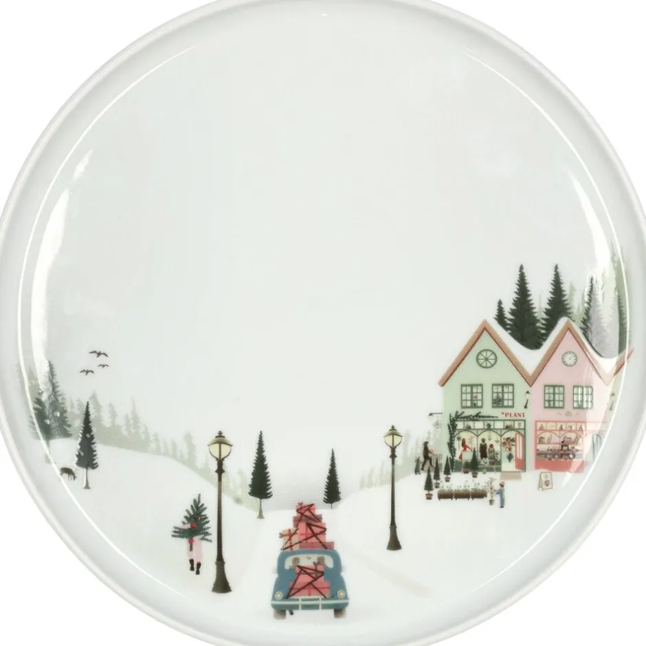 Tallerkener<Pillivuyt Tallerken flad lige kant Vinter 20 cm Hvid Ovnfast porcelæn