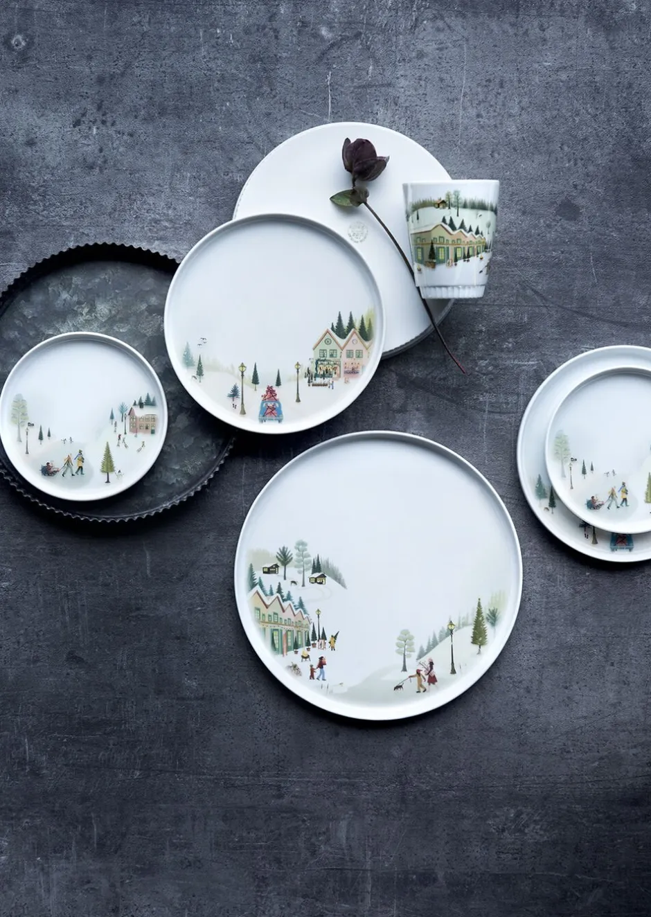 Tallerkener<Pillivuyt Tallerken flad lige kant Vinter 15,5cm Hvid Ovnfast porcelæn