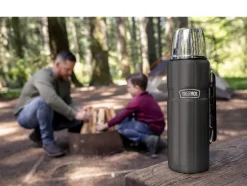 Opbevaring<Thermos Termoflaske Stainless King 1,2 liter Sort Rustfrit stål