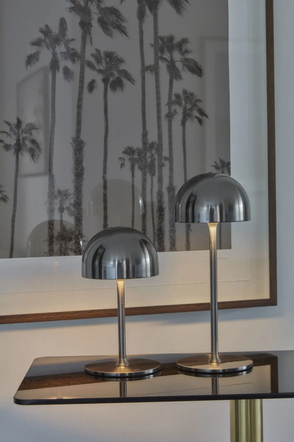 Bordlamper|Trådløse Lamper<Sirius Tim Genopladelig H30cm, Krom