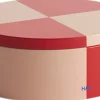 Opbevaring<Hay Tin Container-Round-Red and soft pi