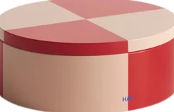 Opbevaring<Hay Tin Container-Round-Red and soft pi