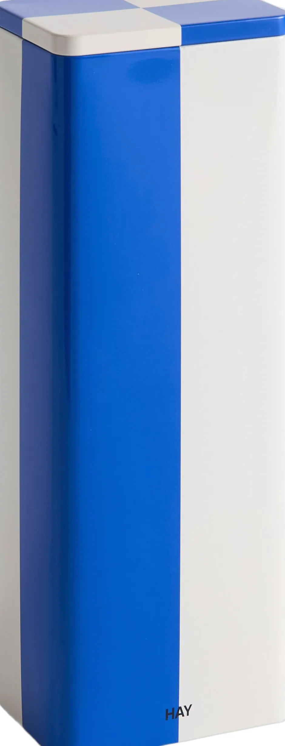 Opbevaring<Hay Tin Container-Slim-Blue and off-white