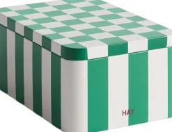 Opbevaring<Hay Tin Container-Small-Green and off-white