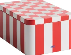 Opbevaring<Hay Tin Container-Small-Red and off-white