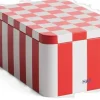 Opbevaring<Hay Tin Container-Small-Red and off-whi