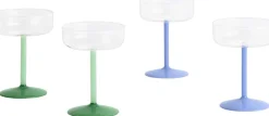Glas<Hay Tint Coupe Glass-Set of 2-Clear, jade light green and jade dark green