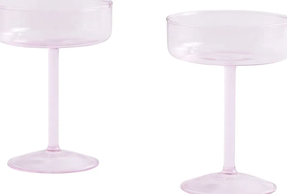 Glas<Hay Tint Coupe Glass-Set of 2-Pink