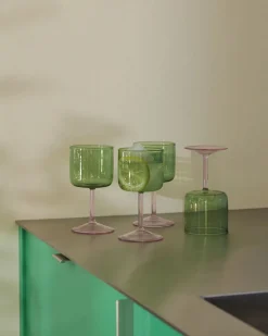 Glas<Hay Tint Wine Glass-Set of 2-Green and