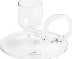 Lys & Lysestager<Hay Tiny Candleholder-Curved-Clear