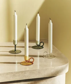 Lys & Lysestager<Hay Tiny Candleholder-Curved-Clear