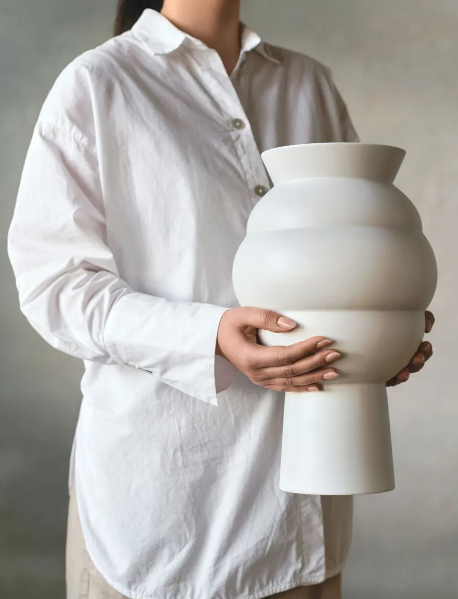 Vaser & Urtepotteskjulere<Knabstrup Keramik Tortus Archie vase No4 white