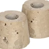 Lys & Lysestager<Uyuni Travertine Candleholder mini taper, S, Desert beige, 2-pack,