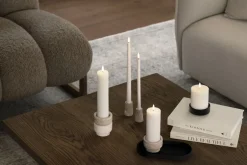 Lys & Lysestager<Uyuni Travertine Candleholder mini taper, S, Desert beige, 2-pack,