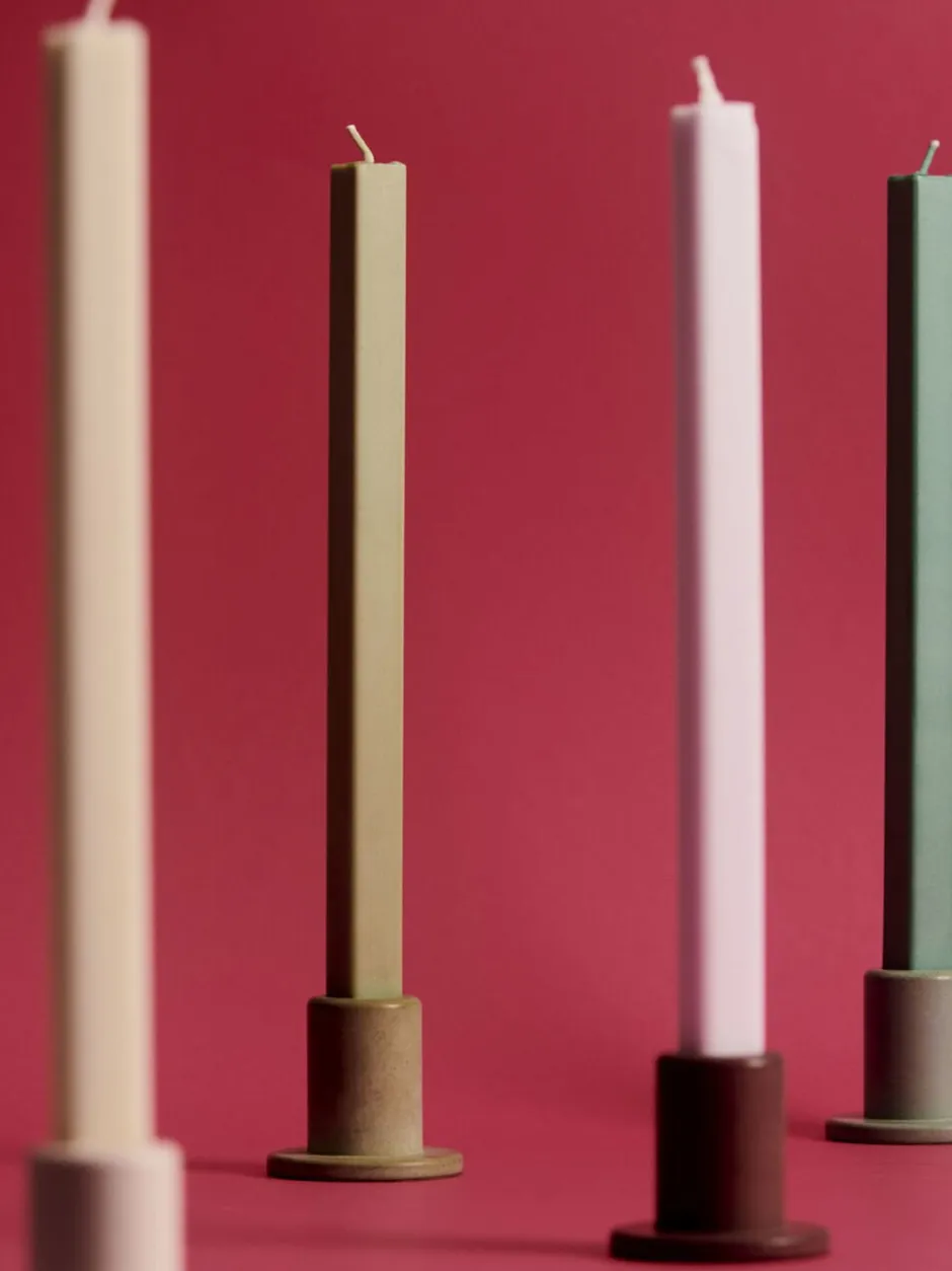 Lys & Lysestager<Hay Tube Candleholder Concrete-Small