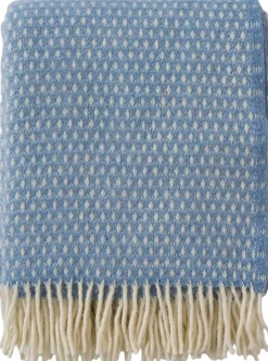 Plaider<Klippan Uldplaid Dots Blue blizzard