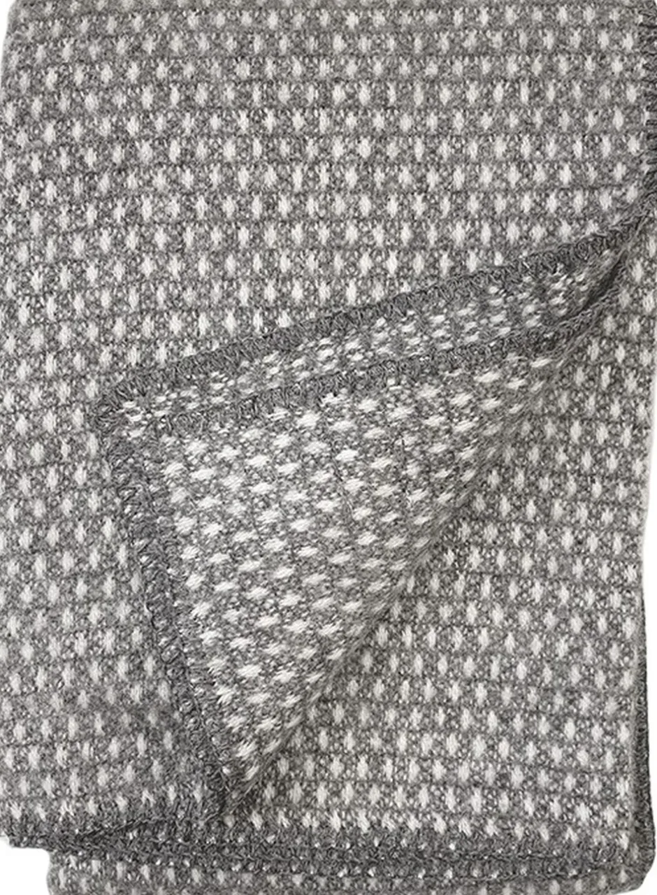 Plaider<Klippan Uldplaid Dots Mørkegrå